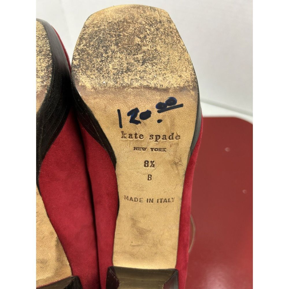 Kate‎ Spade New York Womens Red Patent Heels Mary Janes Shoes Size 8.5B Italy - Picture 10 of 12